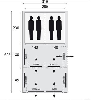 Bardani Airspace 310 TC |  Opblaasbare Tunneltent | 4 Persoons Tent