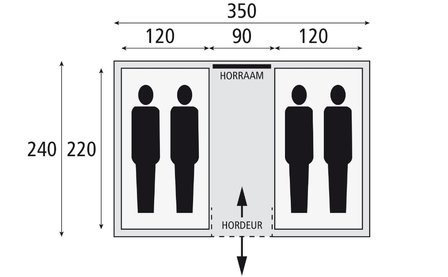 Bardani Amigo 350 | Tunneltent | 2-4 Persoons Tent