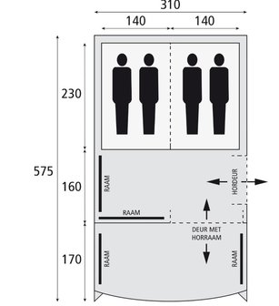 Safarica Pacific Reef 310 TC | Tunneltent | 4 Persoons Tent