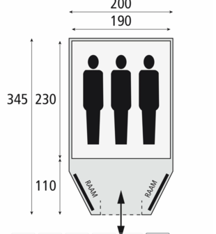Bardani Cortina 200 RSTC 2024 | Koepeltent | 3 Persoons tent