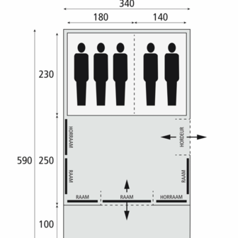 Bardani Spitfire 340 XL RSTC | Tunneltent | 5 Persoons Tent