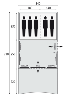 Bardani Spitfire 340 XL Deluxe RSTC | Tunneltent | 5 Persoons Tent