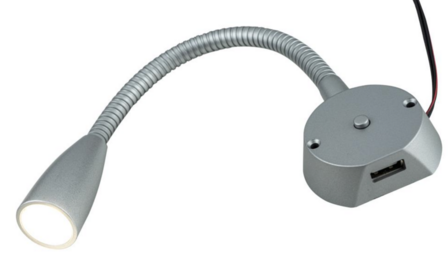 Furnari flexibele LED+USB+Schakelaar Zilver | 12 Volt