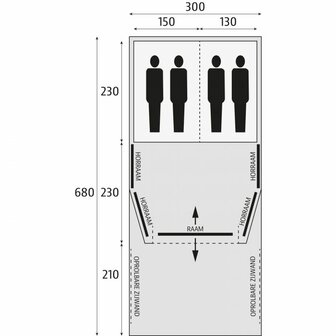 Bardani AirWave 300 Deluxe TC 2024 | Opblaasbare Tunneltent | 4 Persoons Tent