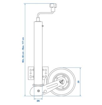 Neuswiel 60mm inklapbaar | Metalen Velg en Rubberband