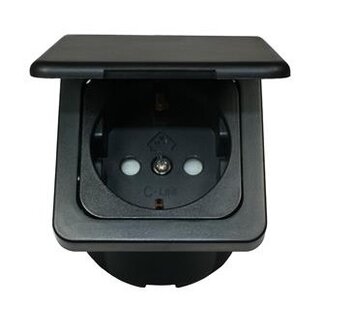 Wandcontactdoos met Klep Zwart