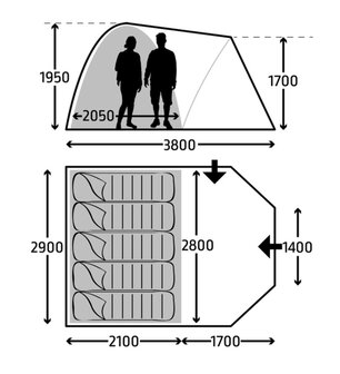 Kampa Brighton 5 | Koepeltent | 5 Persoons Tent