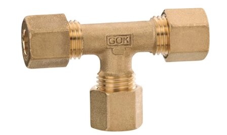 T-stuk knelkoppeling 8mmx8mm Messing