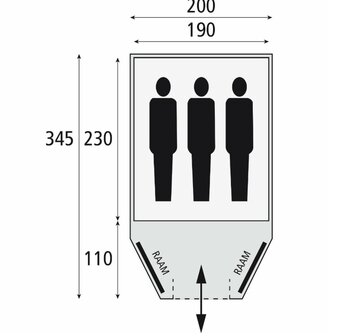 Bardani Cortina 200 RSTC 2025 | Koepeltent | 3 Persoons Tent