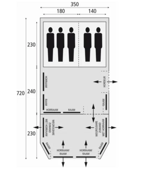 Bardani Airspace 350 RSTC  Forest | Opblaasbare Tunneltent | 5 Persoons Tent