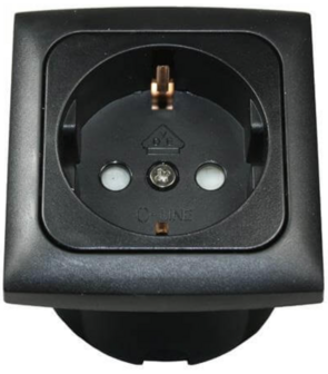 C-line wandcontactdoos zwart