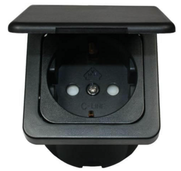 C-Line Wandcontactdoos zwart