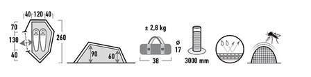 High Peak Sparrow 2 | Lichtgewicht Tent | 2 Persoons Tent