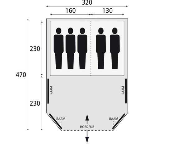 Bardani Airwave 300 B'Cool | Opblaasbare Tent | 5 Persoons Tent