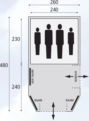 Plattegrond Mustang 260