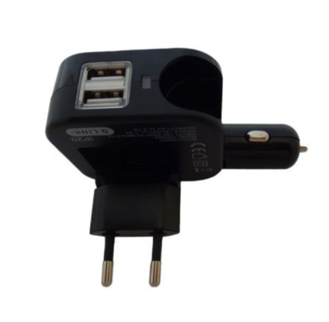 Dubbele USB-lader | 12/230V | 2,1 Amp