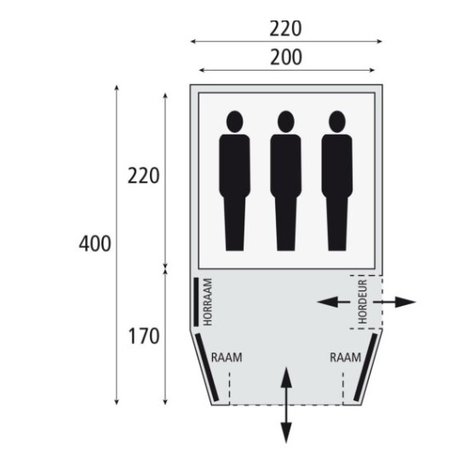 Safarica Blackhawk 220 | Tunneltent | 3 Persoons Tent