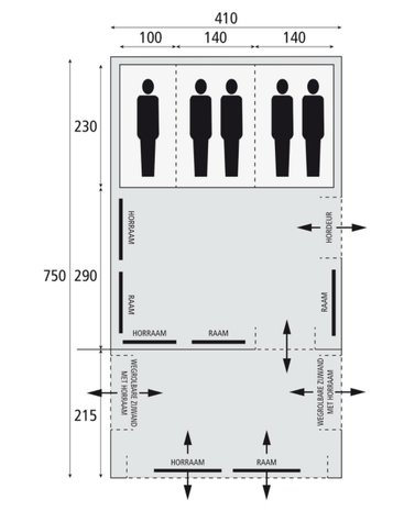 Bardani Airspace 410 TC | Opblaasbare Tunneltent | 5 Persoons Tent