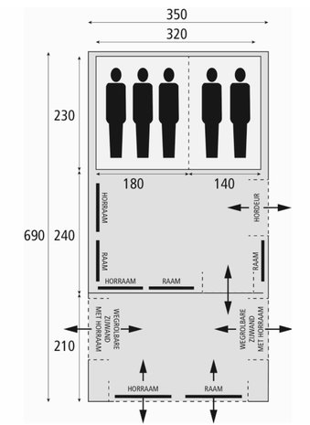 Bardani Airspace 350 TC  | Opblaasbare Tunneltent | 5 Persoons Tent