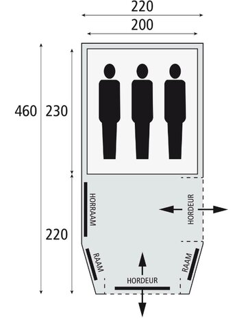 Bardani Mustang 220 RSTC |Tunneltent| 3 Persoons Tent