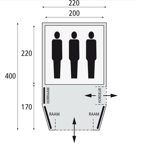 Safarica Blackhawk 220 TC | Tunneltent | 3 Persoons Tent