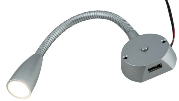 Furnari flexibele LED+USB+Schakelaar Zilver