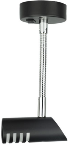 Sao Flexibele LED Opbouwspot+Schakelaar | Zwart | 12 Volt