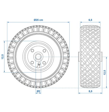 Neuswielband met metalen velg