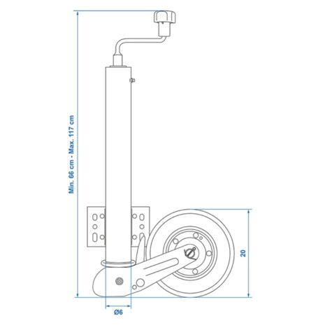 Neuswiel 60mm inklapbaar | Metalen Velg en Rubberband