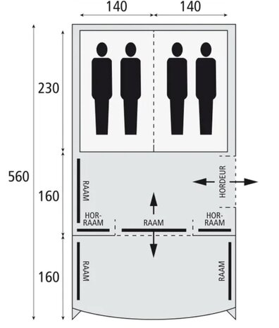 Safarica Indian Hills 310 | Tunneltent | 4 Persoons Tent