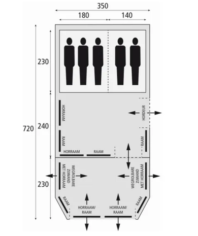 Bardani Airspace 350 RSTC  Forest | Opblaasbare Tunneltent | 5 Persoons Tent