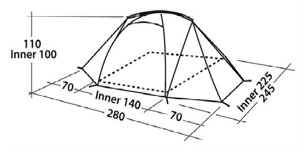 EasyCamp Equinox 200 Blue | Koepeltent | 2 Persoons Tent
