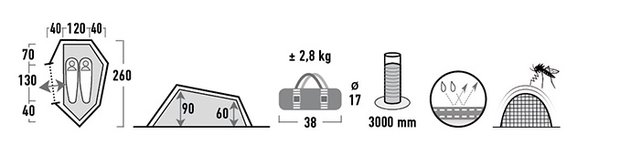 High Peak Sparrow 2 | Lichtgewicht Tent | 2 Persoons Tent